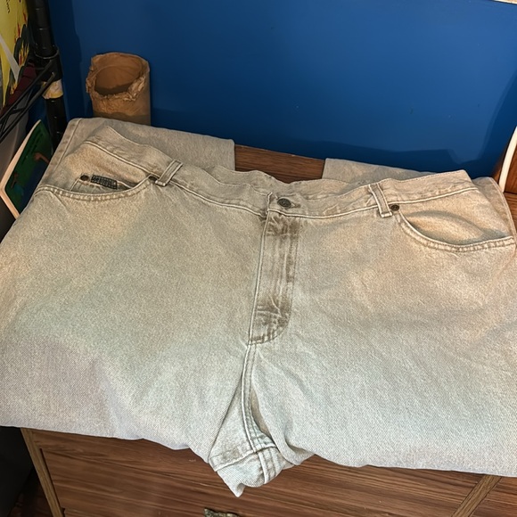 Lee Riveted Tan Denim Jeans 5 Pockets Relaxed Fit Plus 24W Medium Cotton - Picture 14 of 16